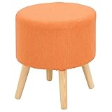 不二貿易 ファブリックスツール ラウンド オレンジ 10966