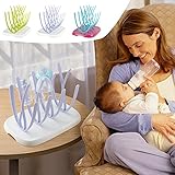 哺乳瓶ドライヤー　乾燥ラック　哺乳瓶用ドライヤー ベビーボトル乾燥ラックホルダー　折りたたみラック 　ほにゅうびん消毒　　ほにゅうびんケース シアン