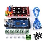 RAMPS 1.4コントローラー、MEGA2560 R3 USBCalbeジャンパーキットRAMPS1.4、Arduino RepRap r3Dプリンター用A4988ドライバー1.4コントローラー