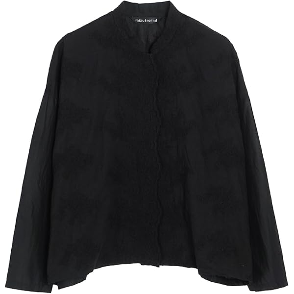 Amazon | [ミズイロインド] ハイゲージ クルーネック ワイド  