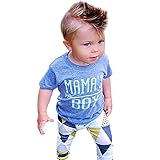 Domybest ベビー服 Tシャツ セットアップ　上下セット　男の子 半袖ｔシャツ+パンツ 2点セット　英字プリント　キッズ　赤ちゃん　春　夏　秋　ルームウェア　セットアップ 　お出かけ　普段着 (