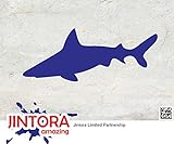 JINTORA ステッカー/カーステッカー - SHARK SILHOUETTE - Teeth of the sea - シャーク・シルホエット - 海の歯 - 152mm x60mm - JDM/