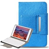 Lenovo Ideapad D330 ケース Lenovo Ideapad D330 キーボード Lenovo Ideapad D330 キーボードケース 9～11インチタブレット通用ケース Bluetoothキーボード付きケース 着脱式キーボード ワイヤレスキーボード スタンド機能 四隅固定 マグネット式 (C-ブルー, Lenovo Ideapad D330)