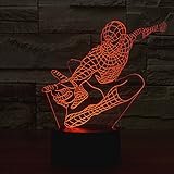 WONFAST ® 3dビジュアル化サンタクロースライト夜マルチ7色変更USBタッチボタンのLEDデスクテーブルライトランプ寝室子供部屋装飾