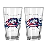 NHLコロンバス・ブルージャケッツサテンエッチングパイント、473ml、2 - Pack