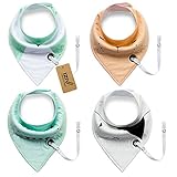 iZiv 4枚ベビービブ【食事用スタイ】防水よだれかけベビー0-2歳（カラー4）