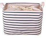 GreenForest Collapsible Laundry Storage Basket Classic Storage Box with Blue Stripe by GreenForest-B
