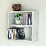 リサイクルウッド　ボックスシェルフ2段　[ホワイト]