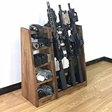 ガンラック　ライフルスタンド 3丁掛 + マガジンラックセット　ブラウン