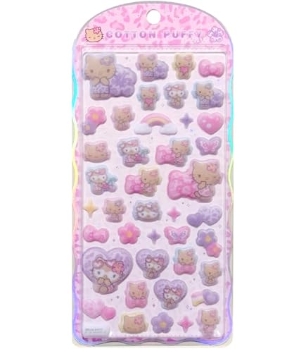 Amazon.co.jp: ハローキティ コットンパフィー シール COTTON PUFFY