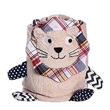 Tan Lion Rolled Blanket by Blossoms & Buds
