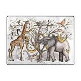 vantaso動物パーティーキリンSnake象Soft Foam Play Mat for Children Non Skidゲームエリアラグ子供寝室、プレイルーム、保育園装飾63 x 48インチ 6