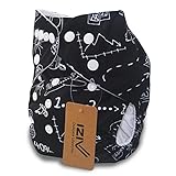 iZiv新生児1厚いおむつ付きオーガニック幼児防水/調整/再利用可能/洗えるポケット布おむつのフィット赤ちゃん0.5-3歳(エアプレーン)