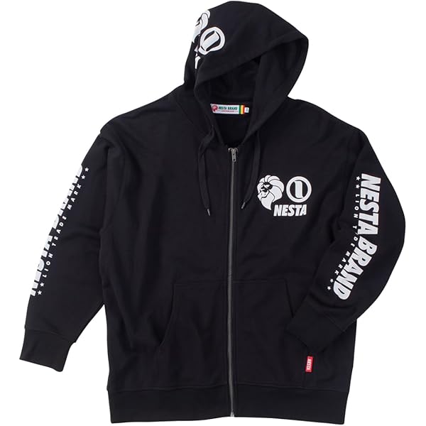 NESTA BRAND Lサイズ ラッシュガード ジップパーカー 黒 ネスタ 大きいサイズ 裏毛フルジップパーカー | NESTA BRAND (ネスタ