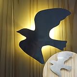 ガーデンのウォールデコ　「フライングバード　A：滑空」　LED照明付き 付属品：電源装置、延長コード2M、明暗センサ　[サテン]