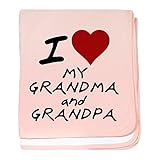CafePress – I Heart My Grandma and grandp – スーパーソフトベビー毛布、新生児おくるみ ピンク 05028809726832E