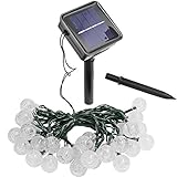 LEDソーラーライト 屋外 充電式 モチーフライト 【気泡ボール ゴールド30球】ガーデンライトLED 30球 LEDイルミネーション