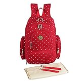 マザーズバッグ ママバッグ リュックサック おむつポーチ ベビーカーベ用バッグ 大容量 人気 (レッド)