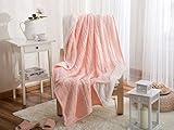 ThickeningベルベットPlushふわふわニットThrow Blanket 47×70 Inches ピンク COMINHKPR140779