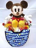 ご出産お祝い＜おむつケーキ＞　リーズナブルなお値段のかわいいおむつケーキ　ディズニーE (男の子用ミッキー）