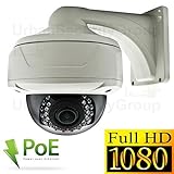 USG 2MP 1080P IP PoE Dome Security Camera with Wall Mount Bracket: 1/2.5" SONY CMOS Advanced Sensor,
