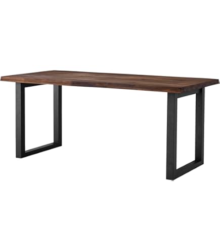 Amazon｜ダイニングテーブル 135 無垢 無垢材 アイアン 脚 ブラック 4