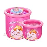 TIDLT バスタブ 折りたたみ式バスタブ ベビースイミングプール アダルト 子供用浴槽 ナイロン布材料 ピンク ブルー 65 * 70 * 70CM (色 : ピンク ぴんく)