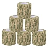 XSAJU 迷彩テープ 6個セット カモフラージュテープ 迷彩マスキング 幅5cm×長さ4.5m サバゲーアイテムの装飾 (草迷彩)