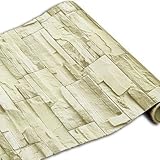 壁紙 シール レンガ ブロック 模様 替え 53cm×10m ブリック パターン ストーン 3D 立体 DIY 簡単 お部屋 リメイク (黄土色)