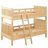 タンスのゲン 二段ベッド ひのき 国産 ロータイプ シングルベッド対応 エコ塗装(F☆☆☆☆) 子供 ワンパク ナチュラル 1841000400