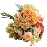 杜屋トヤ ホーム 花束 手作りギフト 造花 1束、牡丹、アジサイ、偽花、DY7-15 結婚記念日 誕生日 母の日 結婚式 成人礼 記念日プレゼント 先生の日 入学 卒業 出産祝い 枯れない花 TJH-