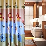 [最新スタイル] Kid 'sシャワーカーテン、wimaha肌に優しく赤ちゃんCozy 100 %ポリエステルシャワーカーテンの子供の浴室浴槽[動物テーマ] [ライトとソフト] 36W x 72L K