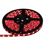 LEDテープライト 24V 防水 両端子 5メートル 3チップ (赤色/黒ベース)