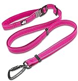 cocomall 犬 犬用リード １本で色々使える多機能リード 調節できるリード 伸縮リード 小型、中型、大型犬用リード 訓練リード ロングリード ペット用品 ハーネス 3M反射材料 ナイロン製 通気性 調節可能 メッシュ (パープル)