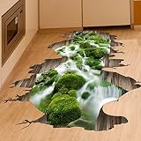 Fangeplus(TM) 3D Creek Floor Sticker Hole View DIY Removable Art Mural Vinyl Waterproof Wall Sticker