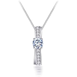 S.White ネックレス レディース 上質ジルコニア ペンダント スティック 「一途な愛」 シルバー925 ネックレス…