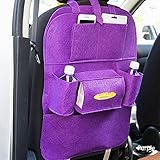 Hippyt シートバックポケット お出かけポケット 収納ポケット 車内収納袋 折り畳式 手提げ可能 壁掛けポケット パープル