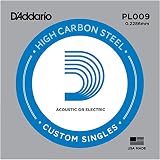 DAddario PL009 アコギ／エレキギター兼用弦 Plain Steel 009 【バラ弦1本】 ダダリオ