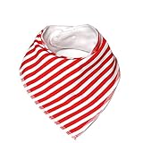 Tovadoo ベビー よだれかけ　コットンブレンド　ボーダー柄　可愛い　ファッション　出産祝い　ギフト 二色入　42*33*24cm　0-3歳