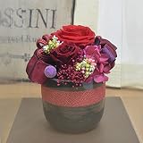〔エルフルール〕和風プリザーブドフラワー 花暦 レッド クリアケース付 還暦祝い プレゼント 花ギフト 緑寿 古希 喜寿 傘寿 米寿 白寿 百寿