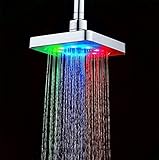 Proスペース6インチLED 7色バスルームスクエアシャワーヘッドRainfallショルダー・スプレー