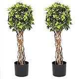 Pure Garden 30 Inch English Ivy Single Ball Topiary Tree - Set of 2 [並行輸入品]