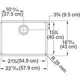 Franke KBX11021 Kubus 15-Inch x 21-Inch Single Bowl Undermount Kitchen Sink by Franke