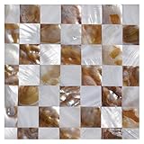 Art3d 真珠タイル スパ/プール/バスルームの壁/キッチンの汚れ止め板用タイル 12 x 12in A18015P6