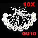 ttnight 10pcs gu10ソケットホルダーセラミック電球ハロゲンランプワイヤコネクターホルダーベース
