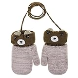 キッズ ベビーグローブ 手袋 紐付き ミトン型 クマさん 厚手 保温 防寒 1-5歳 かわいい スキーウエア 雪遊び おでかけ 通園 男の子 女の子 秋冬 5色