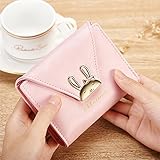 日本のかわいいウサギのハープの女性短い財布 (ピンク)