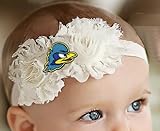 デラウェア州ブルー鶏赤ちゃん/幼児用Shabby Flowerヘアリボンヘアバンド