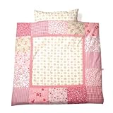 Baby Boum 80 x 80cm 100% Cotton Patchwork Cradle Duvet Set (Cotty Collection, Pink) by Baby Boum