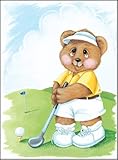 スポーツBear Golf Star – 子供壁アート、キッズ壁アート、保育園壁アート 8" x 10" EY05361
